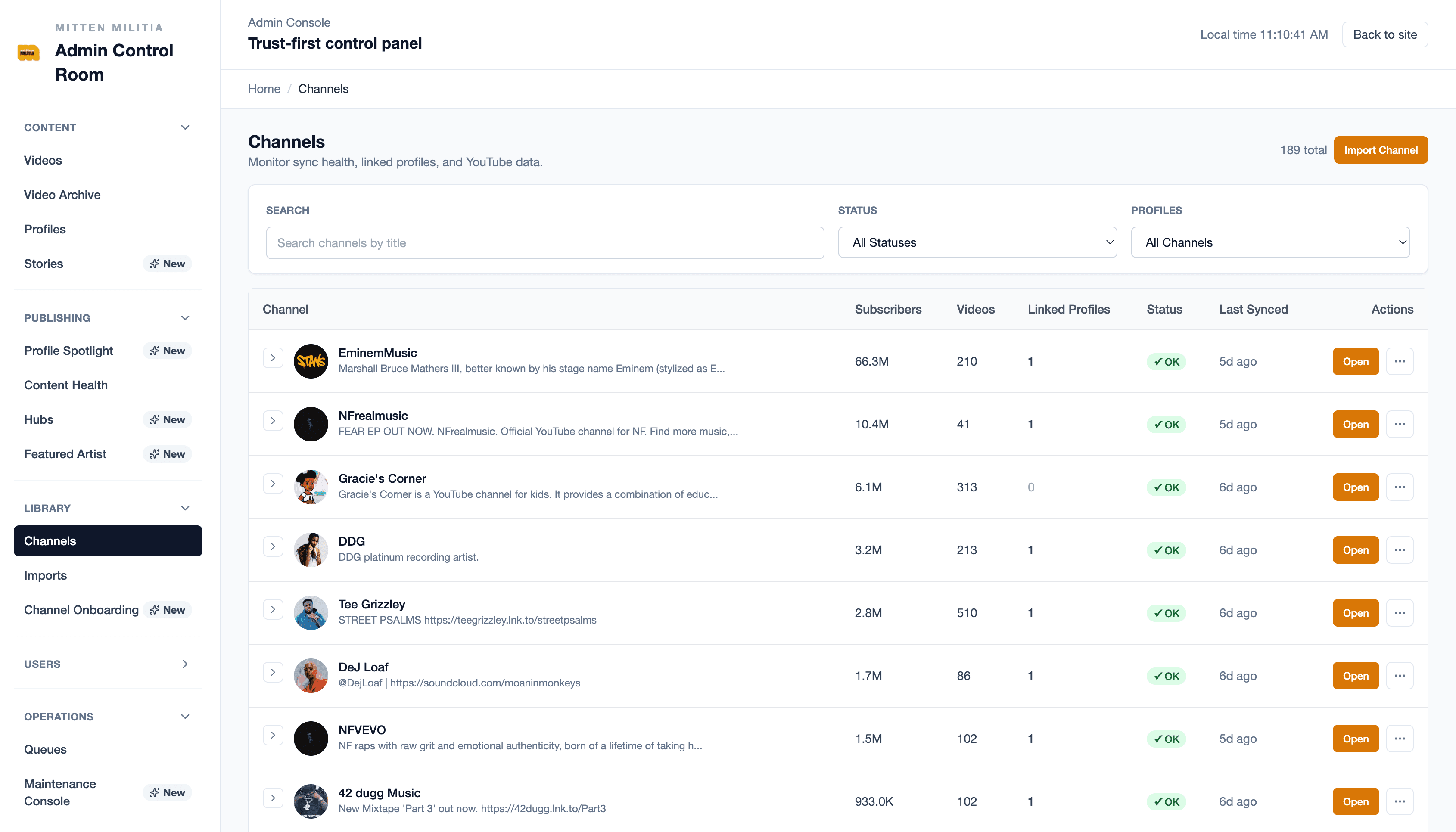 DeadChannel platform interface